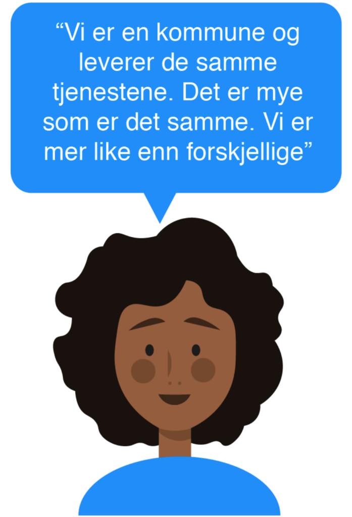 Illustrasjon av dame med sitat om hvordan Digitale Helgeland hjelper innbyggerne