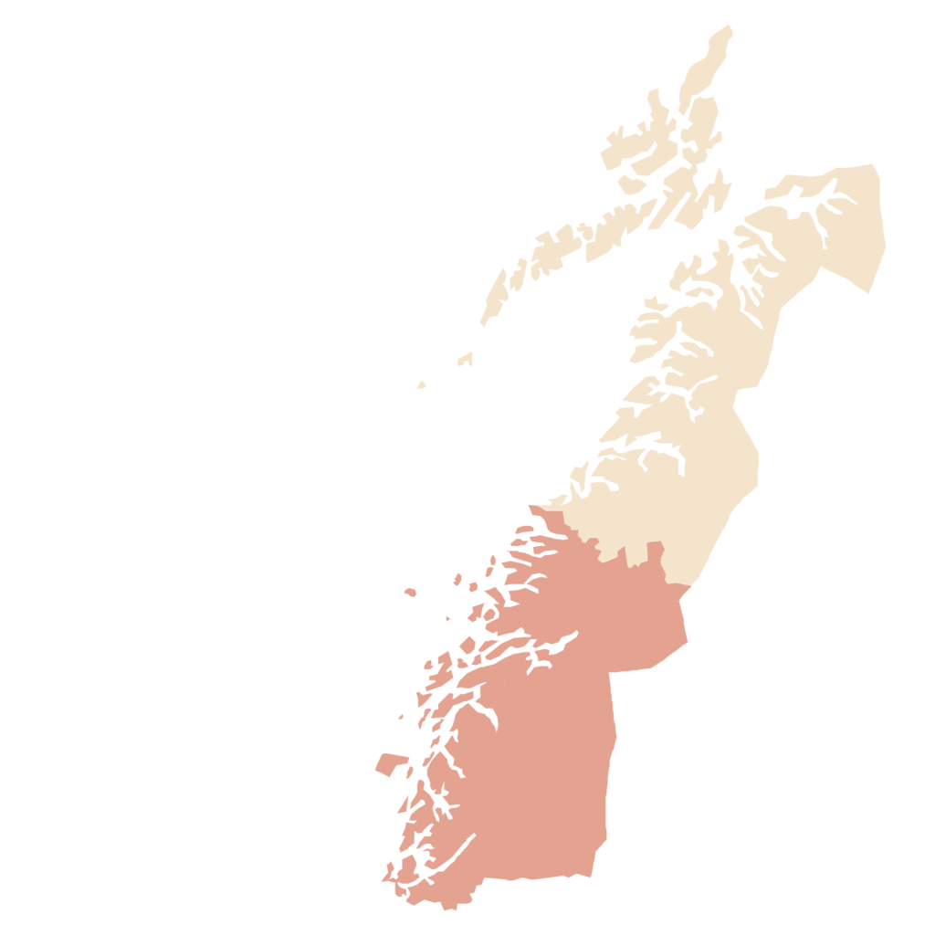 Kart som viser Nordland, Helgeland er uthevet. Grafisk element